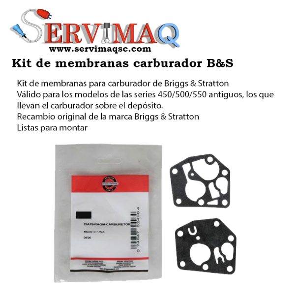 Kit juntas, membranas carburador B&S